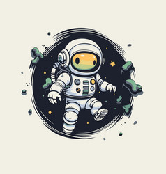 Astronaut In Space On A White Background