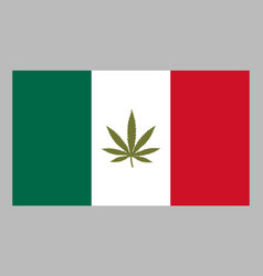 Flat Mexico Cannabis Flag Icon