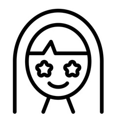 Happy Girl Icon Outline Face Delight