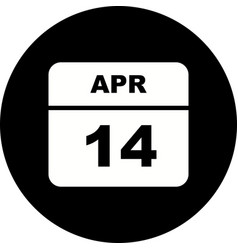 April 14th Date On A Single Day Calendar