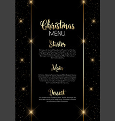 Elegant Black And Gold Christmas Menu Design