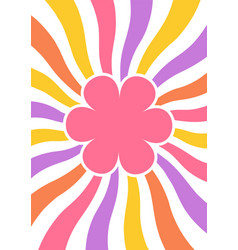 Flower With Color Swirl Beams