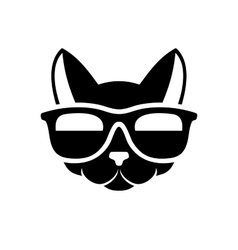 Portrait cat in big glasses Royalty Free Vector Image