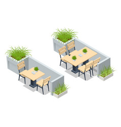 Isometric Fast Food Court Restaurant Interior