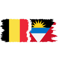 Antigua And Barbuda And Belgium Grunge Flags