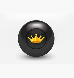 Black Ball With Golden Crown Icon 3d