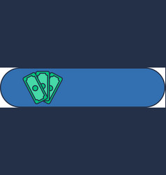 Blue Slider Switch With Dollar Bills Stack Symbol