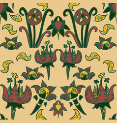 Medieval Tapestry Pattern In Green Red And Yellow