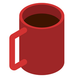 Red Ceramic Cup Isometric Icon Hot Drink