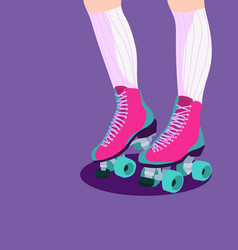 Roller Skates Neon Retro Quad