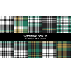 Tartan Plaid Pattern Set Green Gold Black