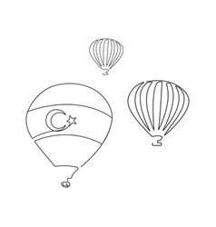 Hot Air Balloons Cappadocia One Line Art