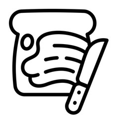 Knife Peanut Butter Icon Outline Style