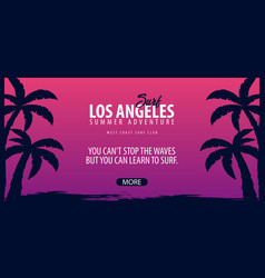 Los Angeles Surfing Graphic With Palms Surf Club