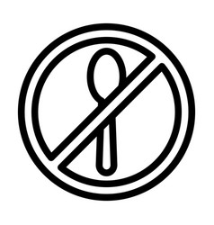 No Food Thick Line Icon