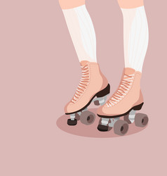 Roller Skates In Pastel Colors Retro Quad