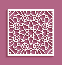 Square Lace Doily With Line Pattern