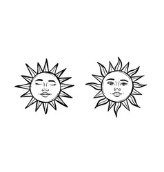 Sun Hand Drawn Line Art Clip Art Set