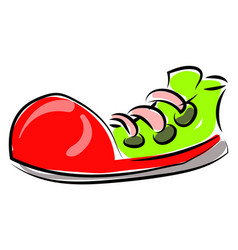 Big Clown Shoe On White Background