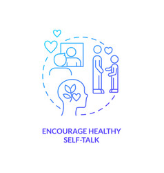 Encourage Healthy Self-talk Blue Gradient Concept