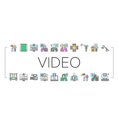 Video Production Film Studio Icons Set