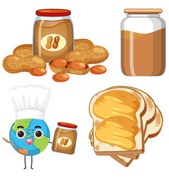 Peanut Butter Elements And Icons Set