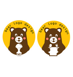 Bear Logo Design Cute Brown For Shop