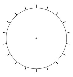 Blank polar graph paper - protractor - pie chart Vector Image