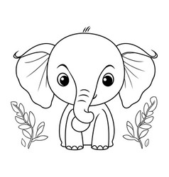 Coloring Book For Children Cute Elephant