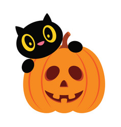 Cute halloween kitten Royalty Free Vector Image