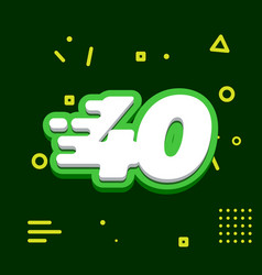 Number 40 3d Fast Icon