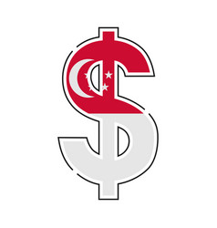 Singaporean Dollar Symbol With A Flag Icon