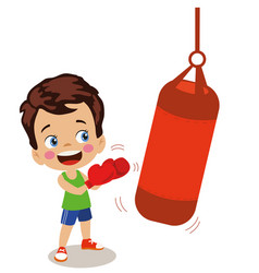 Cute Boy Boxing Punching Bag