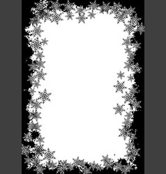 Grunge Style Christmas Snowflake Border