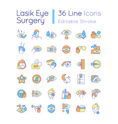 Laser Eye Surgery Rgb Color Icons Set