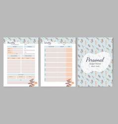 Personal Monthly Weekly Budget Planner Botanical