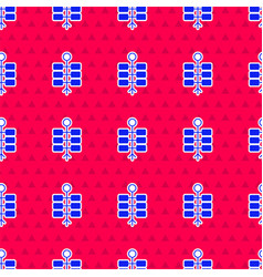 Blue Firework Icon Isolated Seamless Pattern