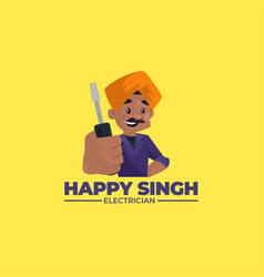 Happy Singh Electrician Mascot Logo