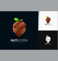 Nut Acorn Logo Design With Gradient