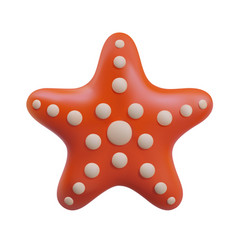 Caribbean Starfish In Red Color On White