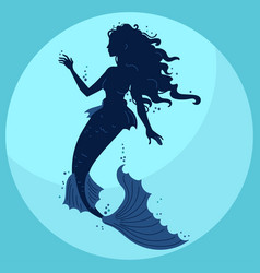 Flat Design Mermaid Silhouette