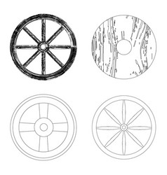 Vintage Wooden Wheel Icon