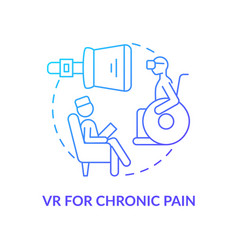 Vr For Chronic Pain Blue Gradient Concept Icon