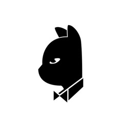 Cat With Bow And Tie In Black Suit Or Tuxedo Logo