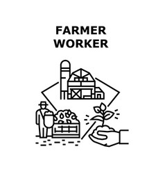 Farmer Worker Concept Black