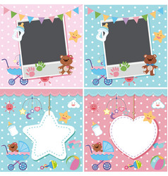 Four Backgrounds With Baby Theme