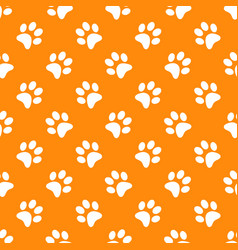 Seamless Pattern Puma Animal Footprints