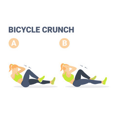 Girl Doing Bicycle Criss Cross Crunch Abs Exercise