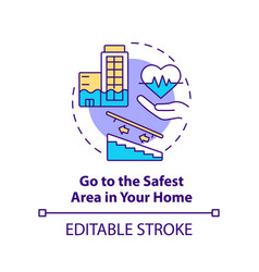 Go To Safest Area In Home Concept Icon