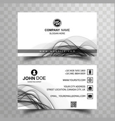 Modern Business Card With Black Wavy Shapes